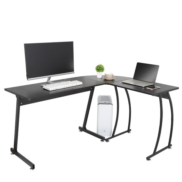 L-Shaped Corner Desk Computer Game Office Durable Laptop Workstation Study 58"