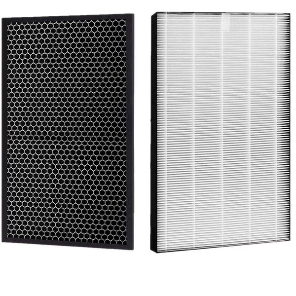 B&A FZ-B50DF Air Purifier Replacement Filter Activated Carbon Deodorizer Filter and FZ-BX50HF Dust Collection Filter Compatible with HEPA Filters (Total of 2)