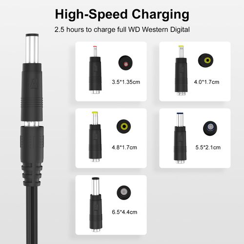 Onadrive 12V Power Cord Compatible for Seagate WD Western Digital - Compatible for Seagate, My Book Essential External, Avolusion PRO-5X Hard Drive HDD, WD_Black D10, Seagate Freeagent Goflex