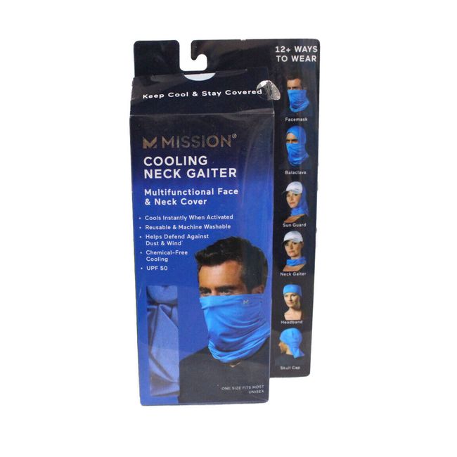 Mission Cooling Neck Gaiter Face & Neck Cover Blue