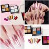 Mirror Powder Palette Solid Nail Powder Set of 4 Colors Mirror Nail Powder Gold Silver Nail Art Gel Nail Resin Metallic Powder with Tips (B)