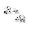 Tiny Elephant Earrings - Oxidised Sterling Silver