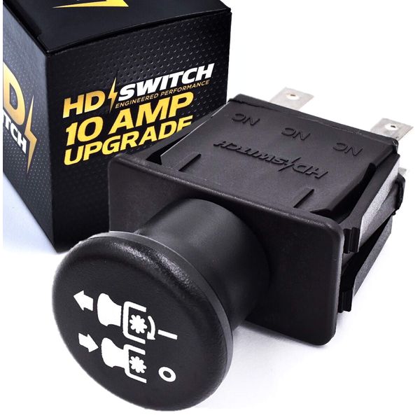 HD Switch 10 AMP Upgrade Blade Clutch PTO Switch fits Cub Cadet 925-04174A - RZT42 - RZT50 - RZT54 Tank Pro Z Troy-Bilt Big Red Horse Big Red Mustang Colt Mustang RZT 917-04622 GT1A-MT09 917-04967