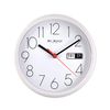 Wm.Widdop Day/Date Wall Clk-White Case/White Dial 8.5"Rnd +B
