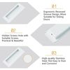 MOROBOR 4PCS Rectangular Recessed Concealed Handle, Embedded Design Sliding Door Handle with Screws, Stainless Steel Cabinet Pulls for Wardrobe Drawer Pulls (White)