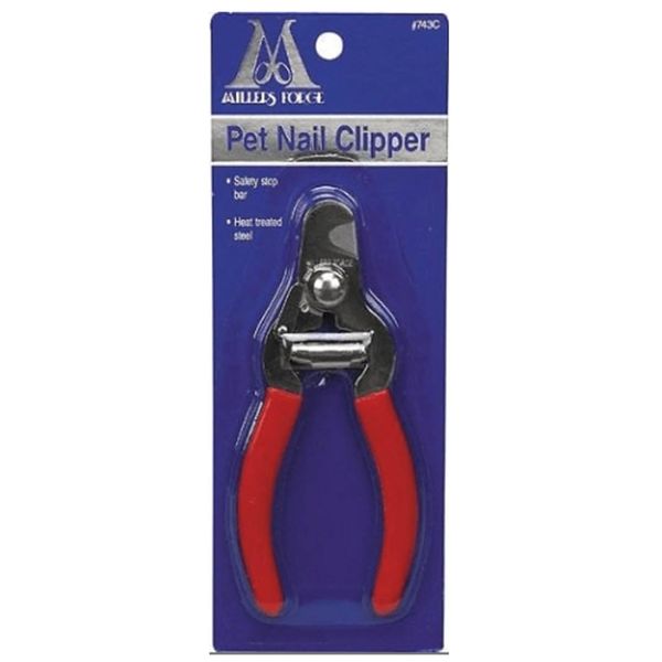 Millers Forge Steel Pet Nail Clipper 743C with Safety Stop Bar Small Medium Dog,5 inch (12,7 cm) long