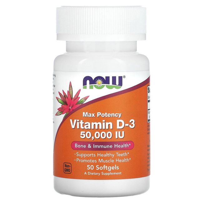 Vitamin D-3, Max Potency, 50,000 IU, 50 Softgels