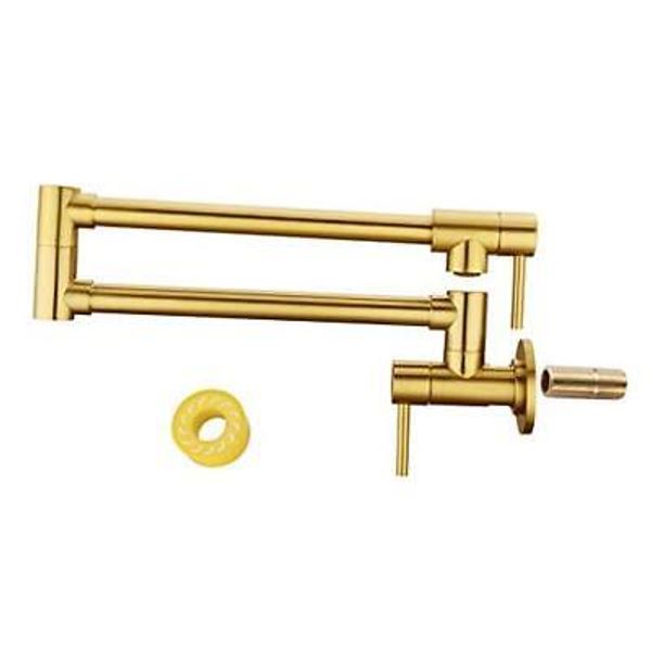 Kitchen Sink Pot Filler Faucet, Pot Filler Faucet Wall Mount Brushed Gold