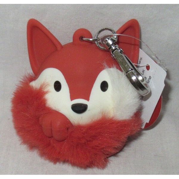 Bath & Body Works LIGHT-UP FURRY FOX PB Holder silver clip-on furry orange tail