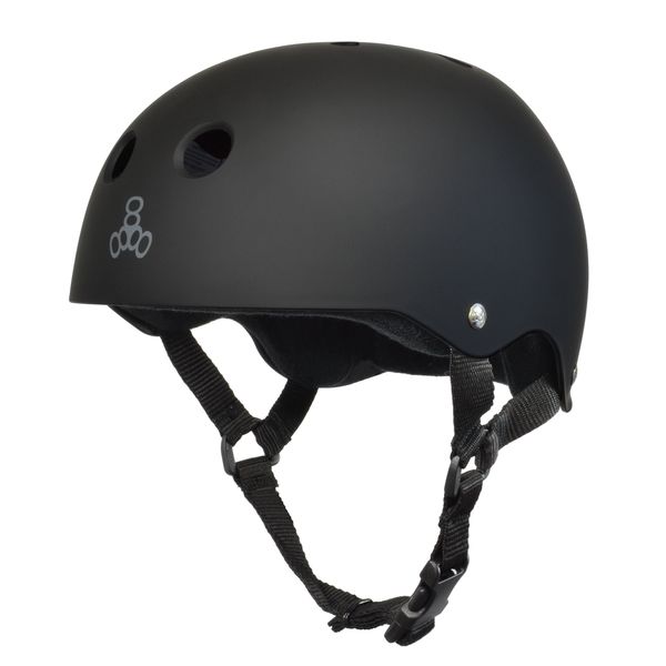 Triple Eight Sweatsaver Liner Skateboarding Helmet, All Black Rubber, X-Large