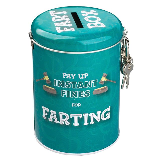 Boxer Gifts Fines Money Tin | Funny Husband Dad Boyfriend Novelty Birthday Christmas Father's Day Fart Gift for Him-Mens Joke Secret Santa Stocking Filler Present, Stainless Steel, Blue, 14,5x9x9cm