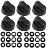 SPARES2GO Universal Gas Fire Trouser Press & Storage Heater Black Control Knobs (Pack of 6)