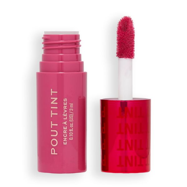 Makeup Revolution, Pout Tint Lip Gloss, Lightweight & Buildable Formula, Gloss to Stain Finish, Mad About Mauve, 0.1 Fl.Oz.