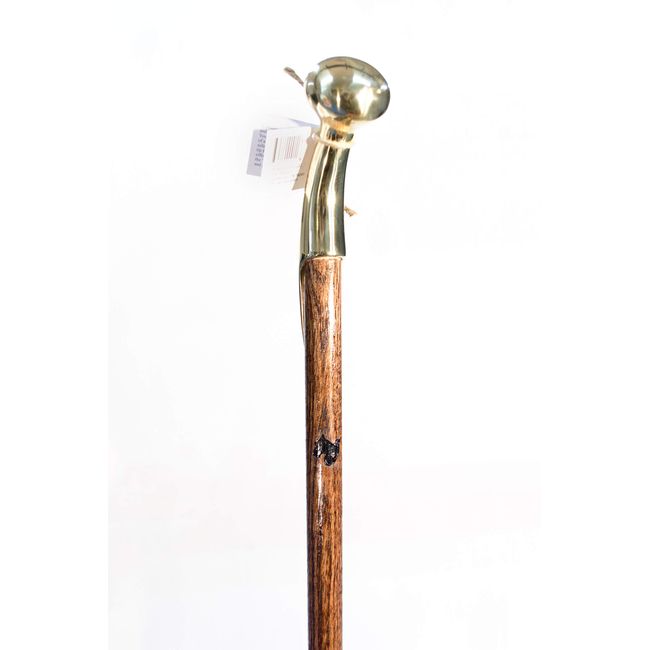 Walking Cane - Original Bubba Stik"Standard" Style Walking Stick with Brass Hame Handle. Made in Texas by Real Texans. (Mahogany, 39" Tall)