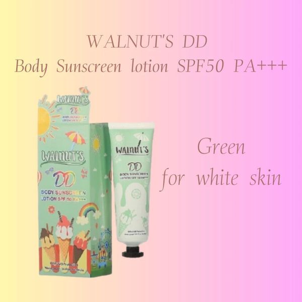 WALNUT'S  DD BODY SUNSCREEN lotion SPF50 PA+++ (GREEN for White skin )  135g