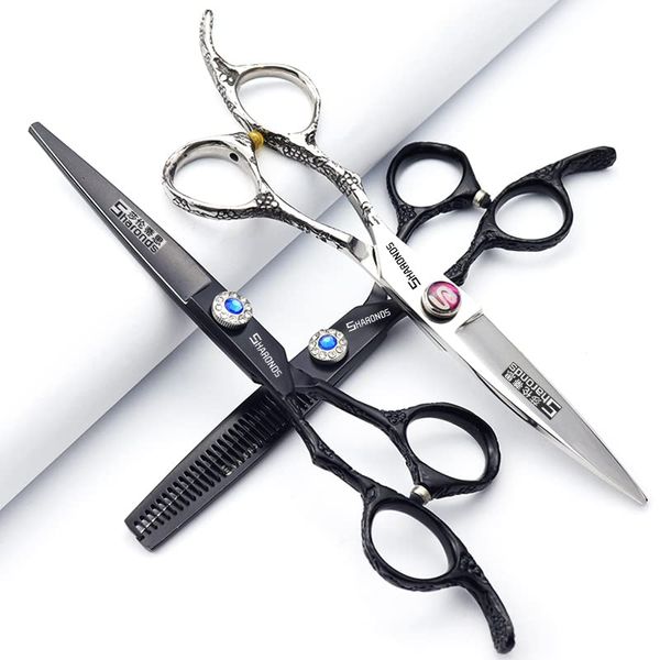 hairdresser professional scissors set left-handed 6.0 inch hair sparse scissors hairdressing scissors 440C (3pc-A)