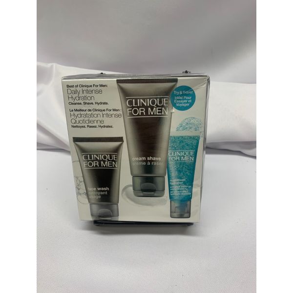 Clinique For Men Daily  Intense Hydration 3 Pc Set -Cleanse Exfoliate Hydrate