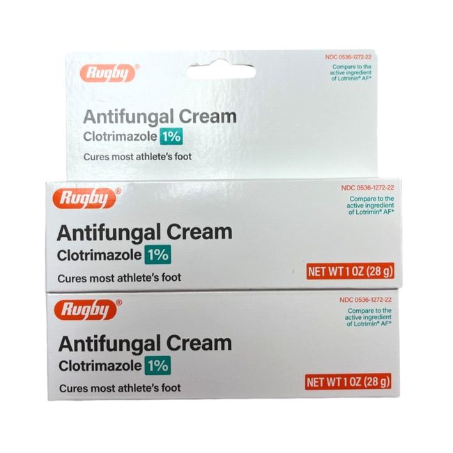 Rugby ATHLETES FOOT Antifungal Cream 1oz  ( 2 tubes ) ^