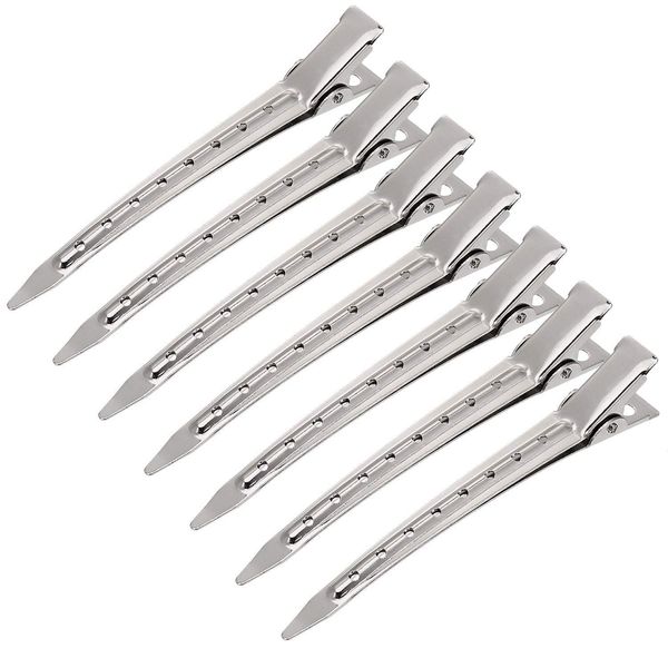 VOARGE 24 Stücke Silber Haarspangen, Ente Bill Haarspangen Metall Alligator Curl Clips Schnitt Clips Metallklemmen haarklemmen friseur Stahl-Haarclips,haarklammern friseurbedarf