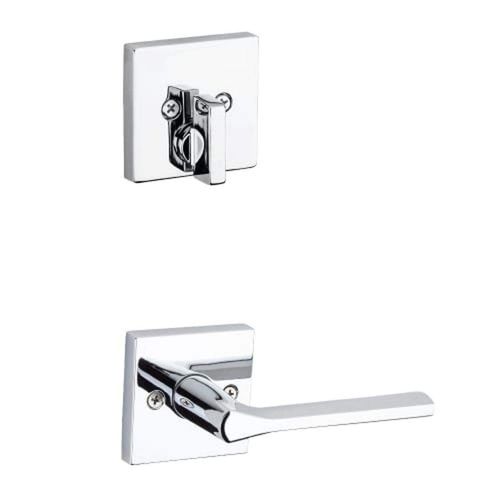 Kwikset 966LSLSQT-26 Lisbon Square Interior Single Cylinder Handleset Trim Bright Brass Finish