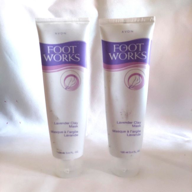 New Avon Foot Works Lavender Clay Mask 3.4 oz Lot of (2)