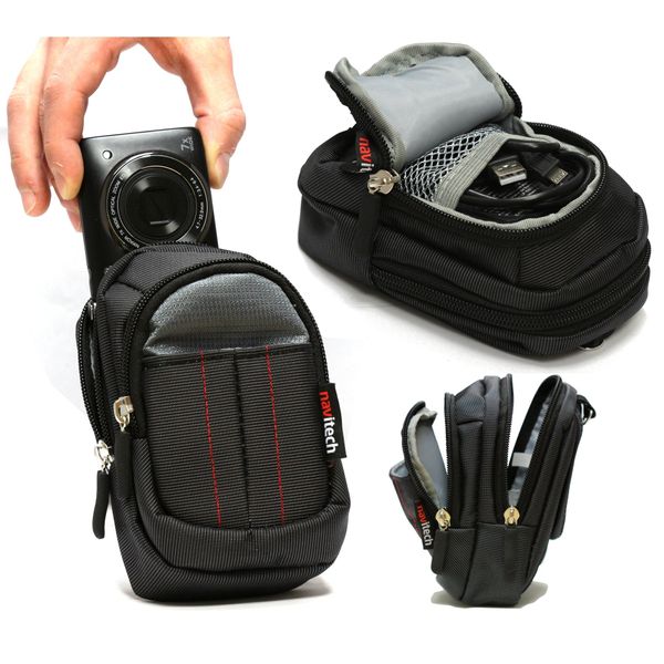 Navitech Black Digital Camera Case Bag for The Olympus XZ-10 / XZ/SZ-15 / SH-50 / SH-25MR / TG-630 / TG-830 / TG-2 / VH-520 / VG-180 / VR-370 / VH-410 / VG-170 / VH-210 / VR-340