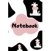Composition Notebook: Notebook : Cartoon cute cow image on cow pattern background