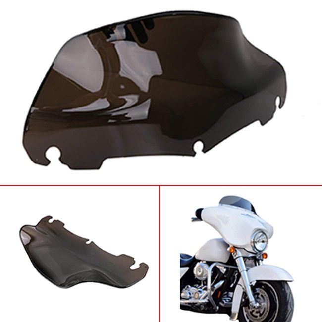 9" Smoked Dark Wave Windshield Windscreen Wind Splitter Fit For Harley Touring Electra Glide Street Glide 2014 2015 2016 2017 2018 2019 2020