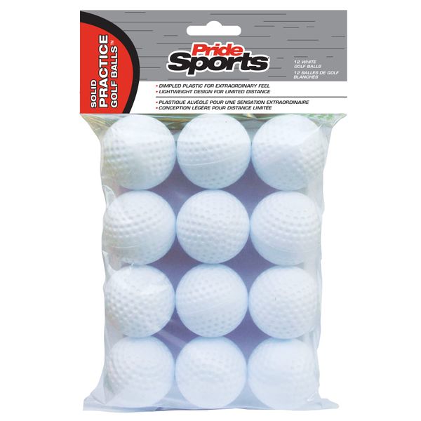 PrideSports Practice Golf Balls, Hollow, 12 Count