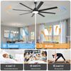Smart 72'' Large Ceiling Fan APP/Voice/Remote Control LED Light DC Google/Alexa
