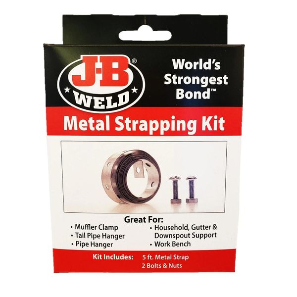 JB Weld 37990 Exhaust Clamp Metal Strapping Kit inc 5ft strap 2 bolts & nuts