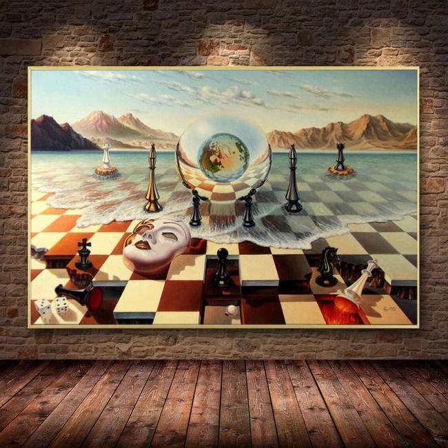 SALVADOR DALI ? Surrealism Art Painting Poster or Canvas Print Butterfly  Ship