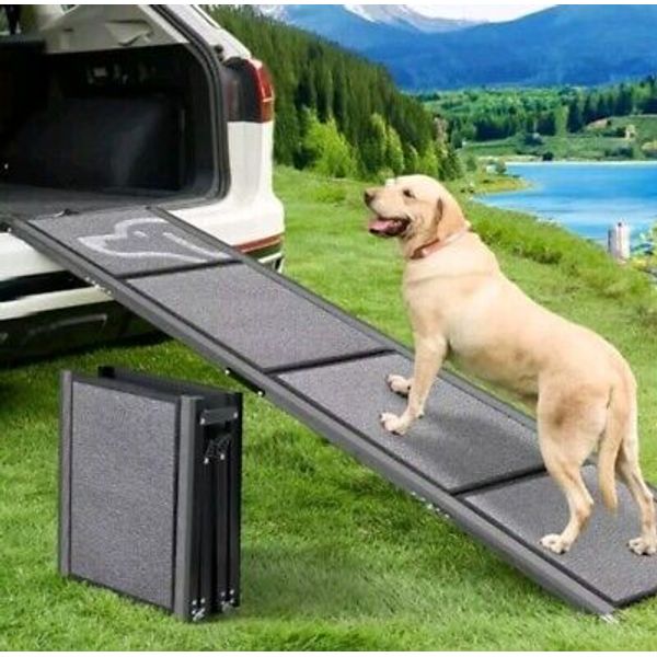 Dog Ramp for Car 63 x 17 Portable Pet Stair Ramp Non Slip Foldable 250 Lb Max