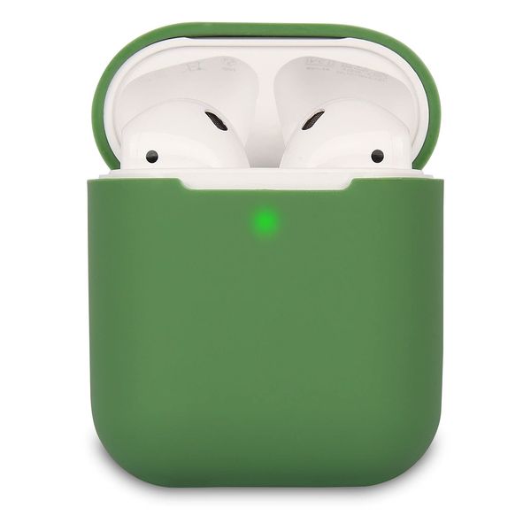 KOKOKA Case Cover Compatible with AirPods 2, Silicone Shockproof Case Cover for Airpods 2 [Front LED Visible][Support Wireless Charging] Mustard Green