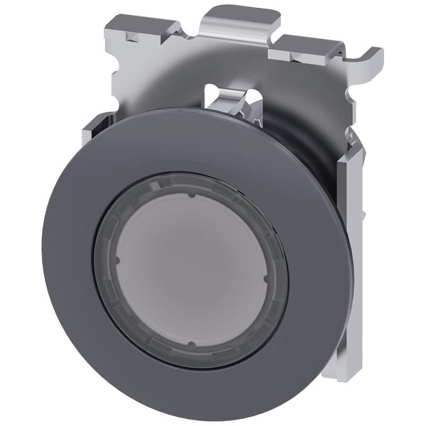 Siemens 3SU1061-0JD70-0AA0 Indicator Light, 30MM, Round, Metal, MATT, Clear, Front Ring for Flat Install, White