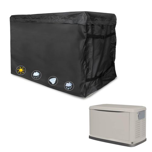 Generator Cover,Heavy Duty 600D Waterproof Generator Cover for 7043 22kW Air Cooled Series Home Standby Generator, Black