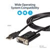 StarTech.com 6ft (1.8m) 1-Port USB to Serial RS232 Adapter, FTDI DB9 Serial DCE Adapter Cable, Null Modem, USB 2.0 - TAA
