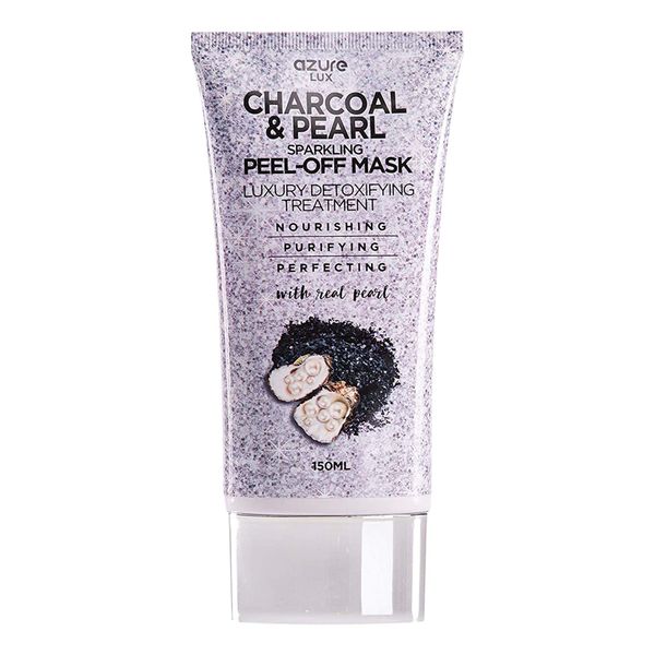 AZURE Charcoal & Pearl Luxury Anti Aging Peel Off Mask – Moisturizing, Purifying & Detoxifying | Removes Blackheads, Dirt & Oils | Reduces Wrinkles, Fine Lines & Acne Scars | Made in Korea - 150mL