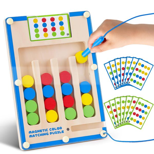Montessori Spielzeug ab 3 4 5 6 Jahre Junge Mädchen: Motorikspielzeug Geschenk Junge 4-5-6-7 Jahre Geburtstagsgeschenk Activity Board für Kinderspielzeug ab 3-8 Jahr Holzspielzeug Lernspiele Labyrinth