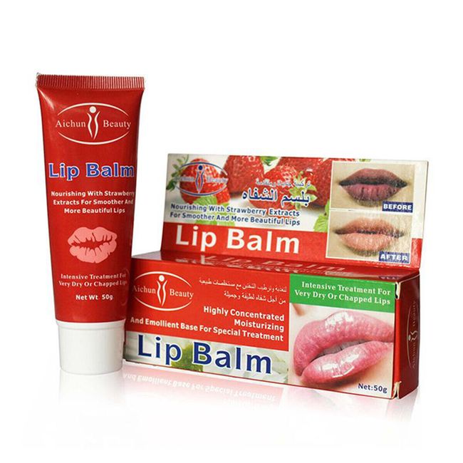 Aichun Beauty Moisturizing Strawberry Lip Balm For Very Dry Chapped Lips 50g