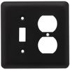 W10253-FB Stamped Flat Black Single Switch / Duplex Cover Plate