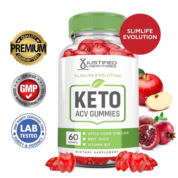 Slimlife Evolution Keto ACV Gummies 1000MG Apple Cider Vinegar 60 Gummys