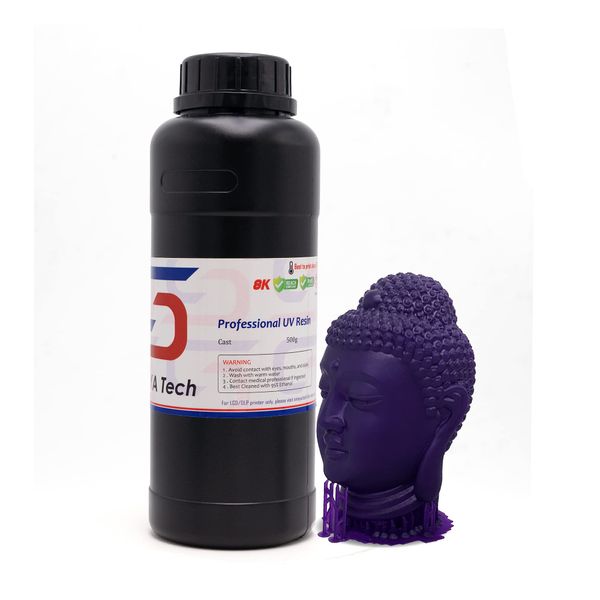 Siraya Tech Cast 3D Printer Resin - Castable Easy to Use and Easy to Bake UV Cured Photopolymer Resin, Perfect for Jewelry & Metal Parts, 405nm, Purple, 500g