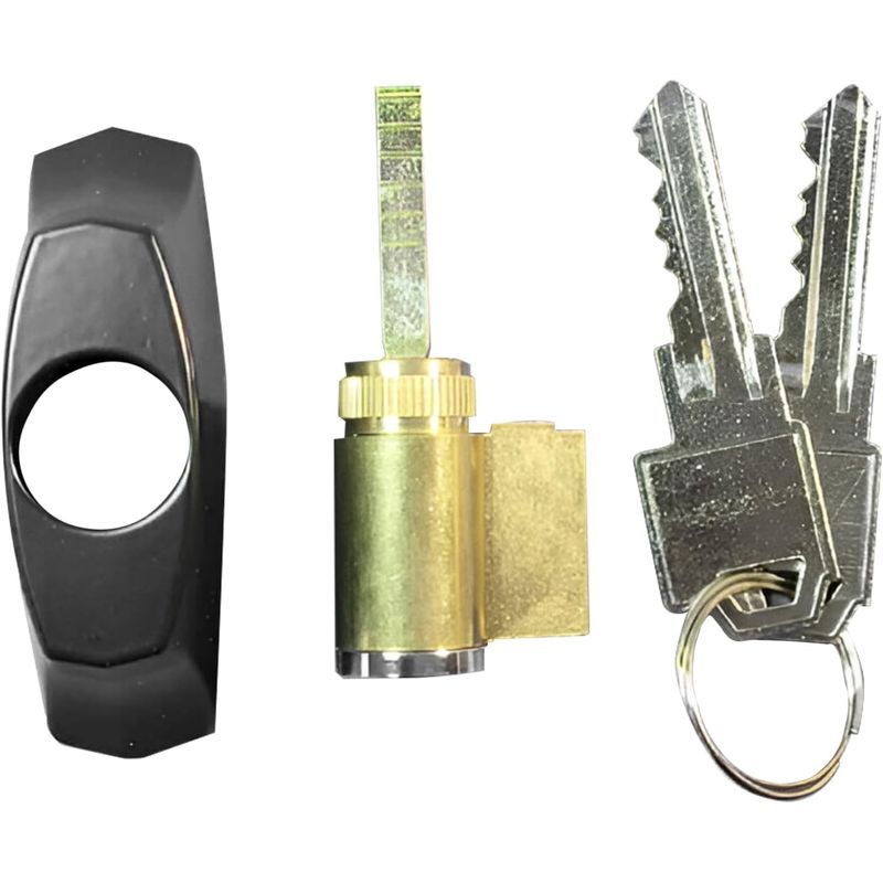 Sliding Patio Door Lock Assembly Key Cylinder and Housing - Black ...