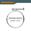 POWERTEC Wire Hose Clamp 2-1/2 Inch for Dust Collection - 5 Pack (70197)