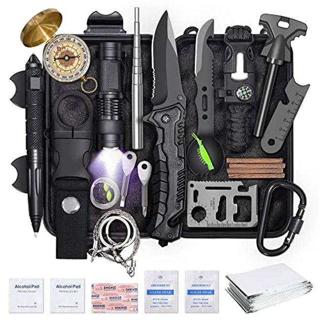 35 in 1 Survival Kit, Gifts for Dad Men Husband, Powerful Survival