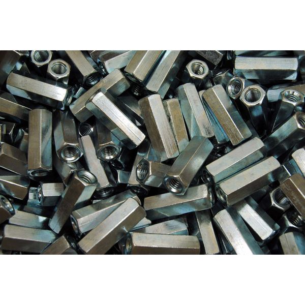 (65) Hex Coupling Nuts 3/8-16 x 5/8 x 1-3/4 Threaded Rod Connector Zinc