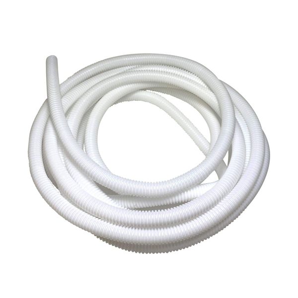 PE White Corrugated Flexi Pipe Tube Non-Split 19.5mm - 2m