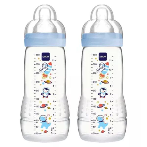 MAM Easy Active Baby Bottle 330ml 2 Pack – Blue