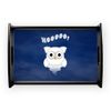 Small Serving Tray Spooky Little Ghost Owl in the Mist